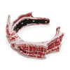 Lele Sadoughi HEADBANDS FROSTED RED SHIRLEY SLIM TWEED HEADBAND