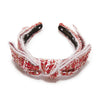 Lele Sadoughi HEADBANDS FROSTED RED SHIRLEY SLIM TWEED HEADBAND