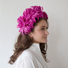Lele Sadoughi HEADBANDS FUCHSIA SILK FLAPPER HEADBAND