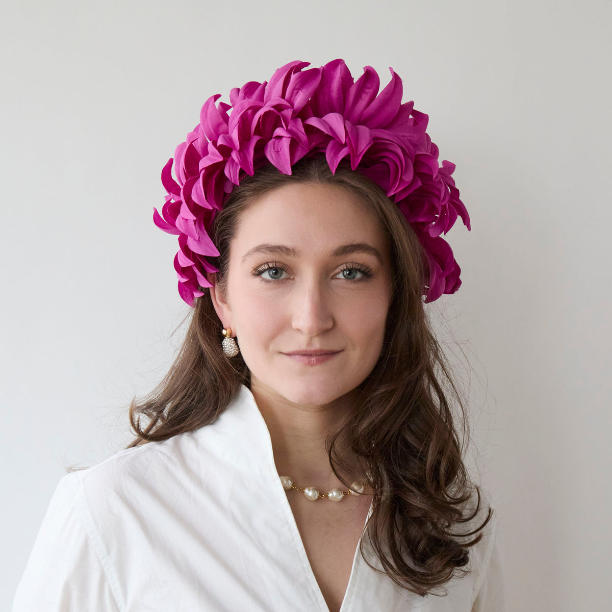 Lele Sadoughi HEADBANDS FUCHSIA SILK FLAPPER HEADBAND