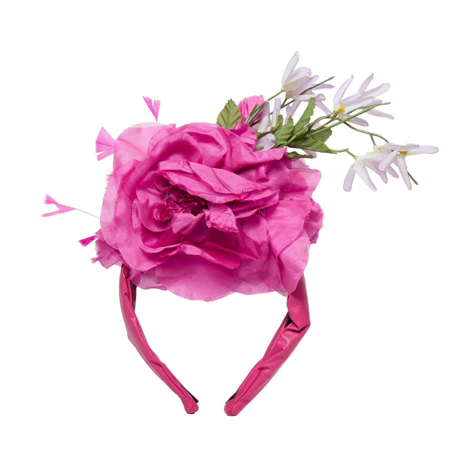 Lele Sadoughi HEADBANDS FUSCHIA PEONY FLORAL BOUQUET HEADBAND