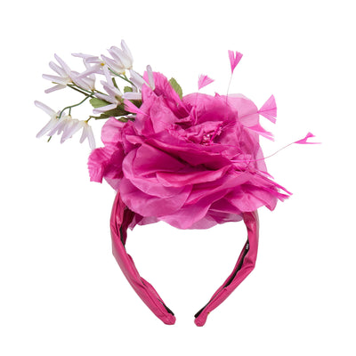 Lele Sadoughi HEADBANDS FUSCHIA PEONY FLORAL BOUQUET HEADBAND