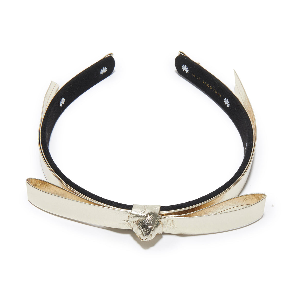 Lele Sadoughi HEADBANDS GOLD BARDOT FAUX LEATHER HEADBAND
