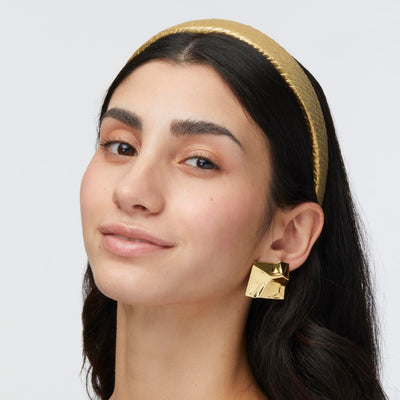 LELE SADOUGHI HEADBANDS GOLD CHARLOTTE CRINKLED SILK HEADBAND