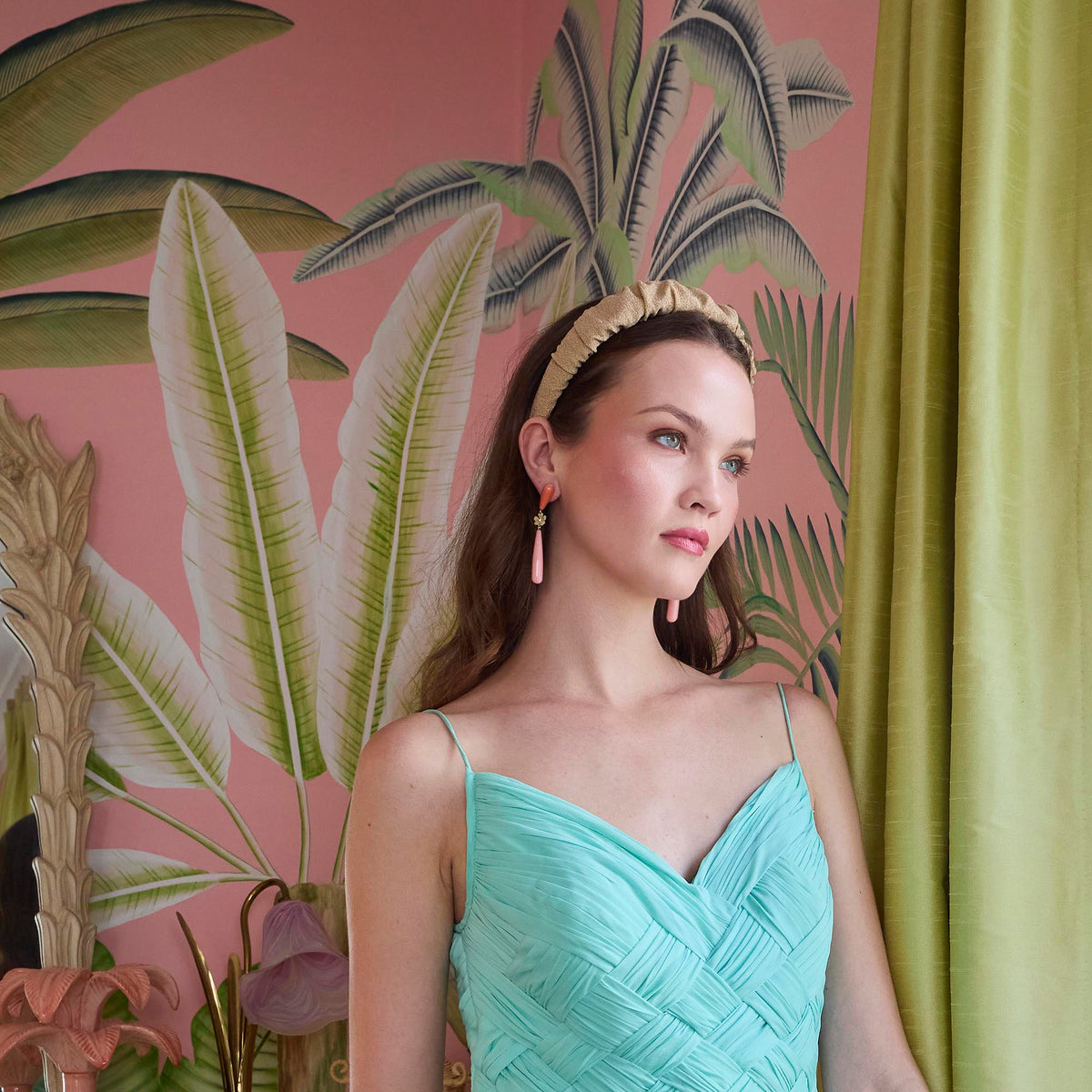 Lele Sadoughi HEADBANDS GOLD KELLY METALLIC KNIT HEADBAND