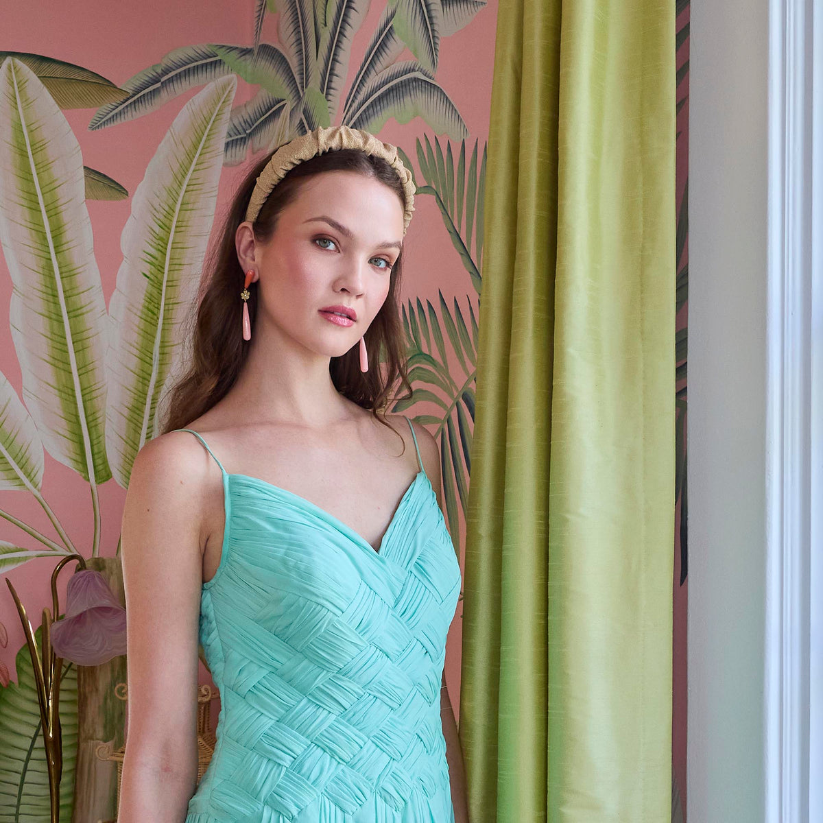 Lele Sadoughi HEADBANDS GOLD KELLY METALLIC KNIT HEADBAND