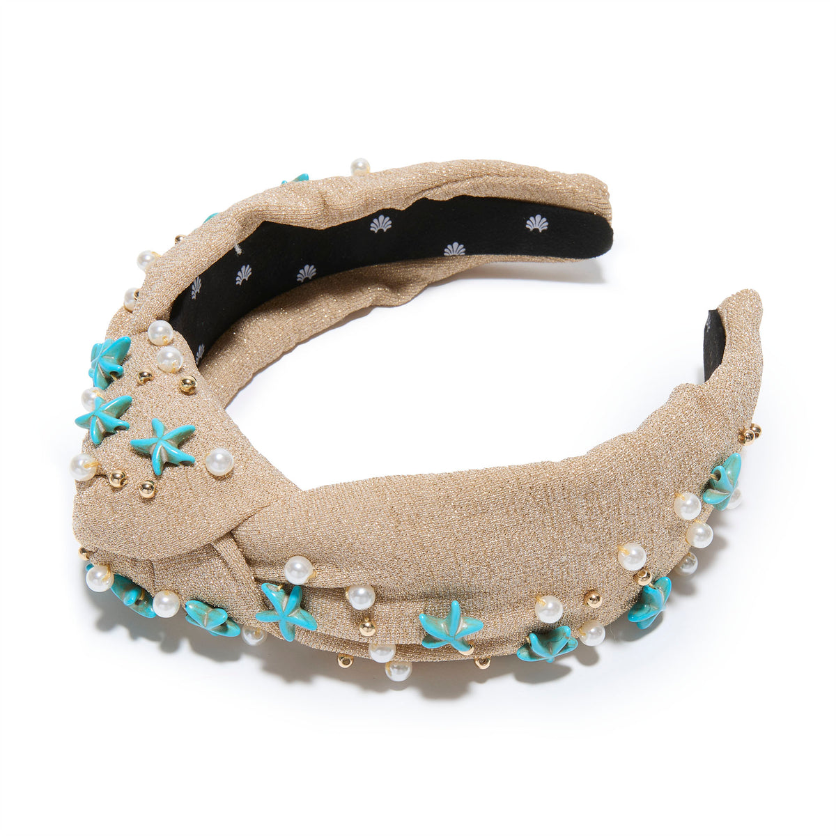 Lele Sadoughi HEADBANDS GOLD KNOTTED SHORELINE HEADBAND