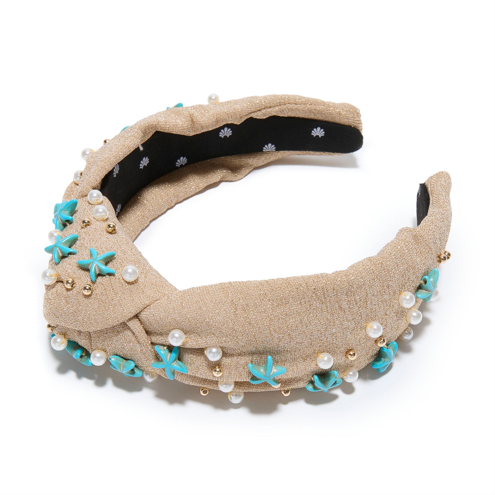 Lele Sadoughi HEADBANDS GOLD KNOTTED SHORELINE HEADBAND
