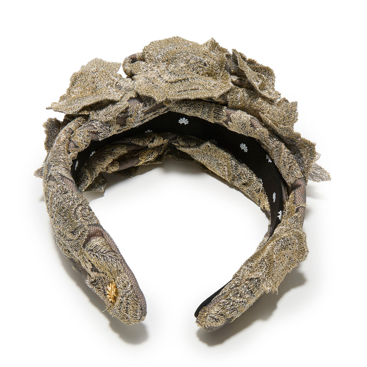 Lele Sadoughi HEADBANDS GOLD SLATE MARCHESA COUTURE X LELE SADOUGHI CRAWFORD APPLIQUE HEADBAND