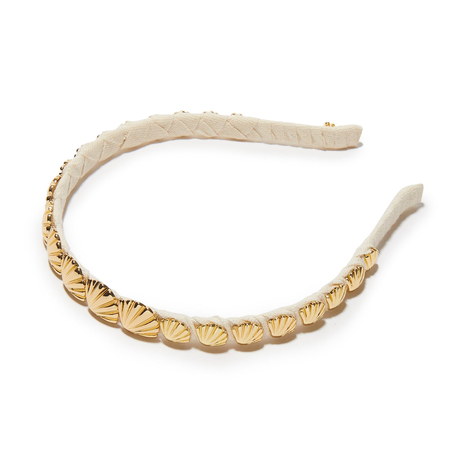 Lele Sadoughi HEADBANDS GOLD STRAND SHELL HEADBAND