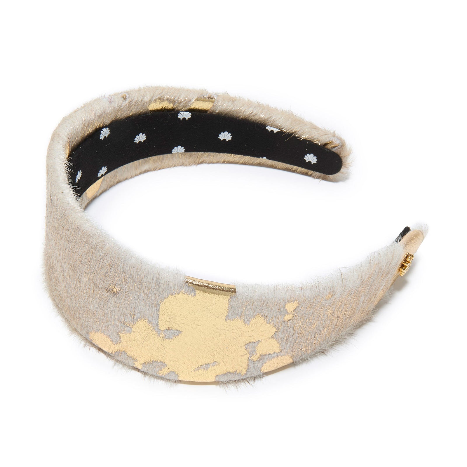 Lele Sadoughi HEADBANDS GOLDEN BRIGITTE GENUINE COWHIDE HEADBAND