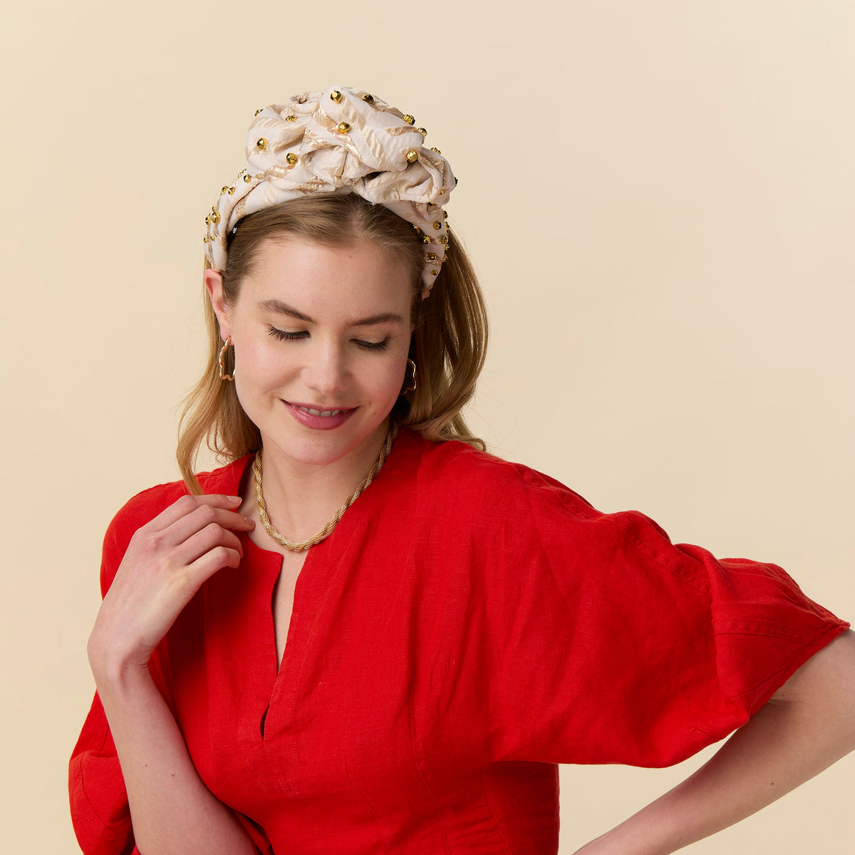 Lele Sadoughi HEADBANDS GOLDEN PAPYRUS CRAWFORD CRYSTAL HEADBAND