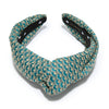 Lele Sadoughi HEADBANDS GOLDEN TURQUOISE MARLENE SCALE BROCADE HEADBAND