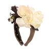 Lele Sadoughi HEADBANDS HAZELNUT FLORAL PAVE ROSETTE HEADBAND