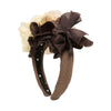 Lele Sadoughi HEADBANDS HAZELNUT FLORAL PAVE ROSETTE HEADBAND