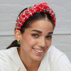 Lele Sadoughi HEADBANDS HOLLY RED CHRISTMAS STOCKING KNOTTED HEADBAND