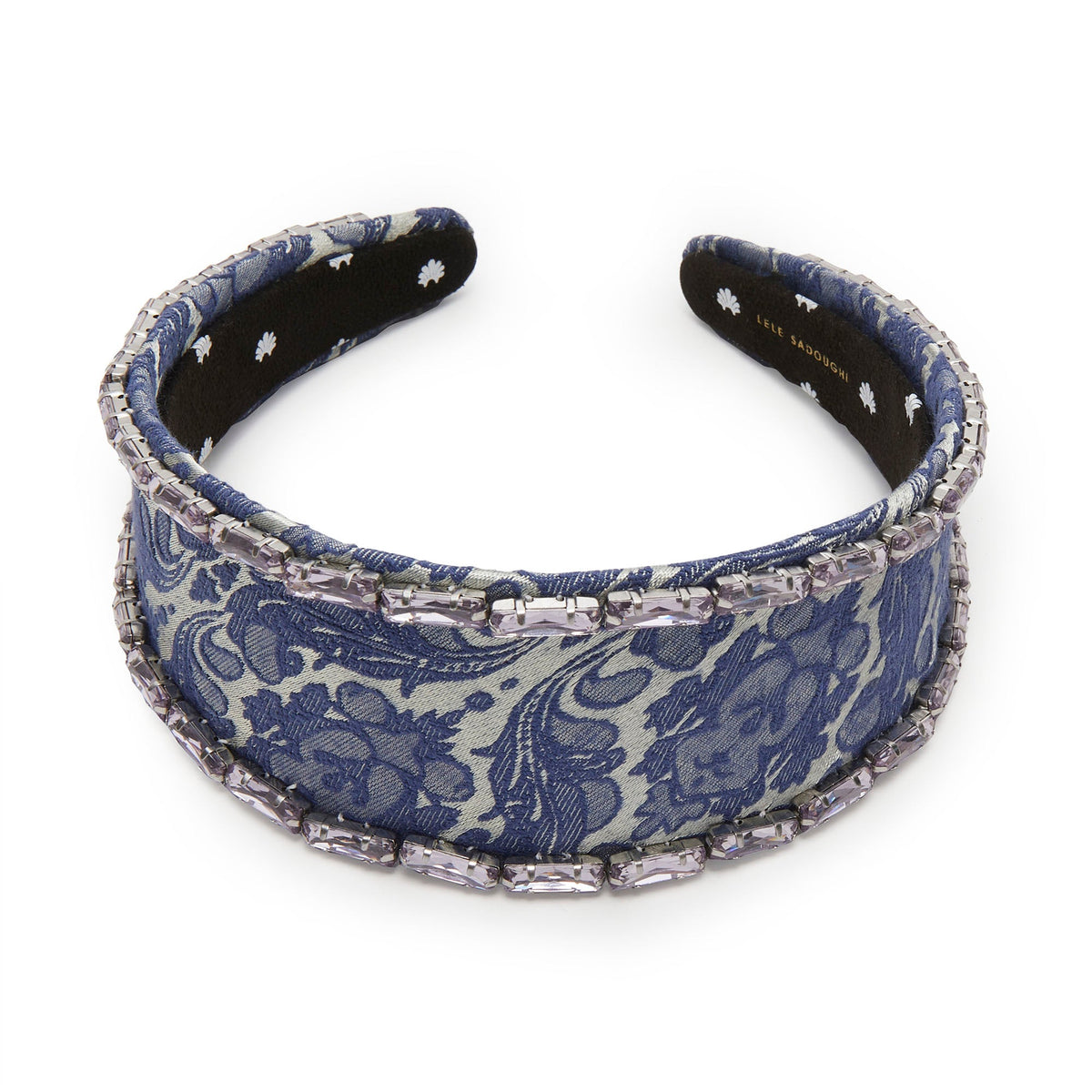 Lele Sadoughi HEADBANDS IMPERIAL BLUE BRIGITTE CRYSTAL TRIM HEADBAND