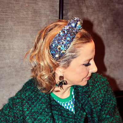 Lele Sadoughi HEADBANDS INDIGO GARDEN GRETA LIBERTY CRYSTAL HEADBAND