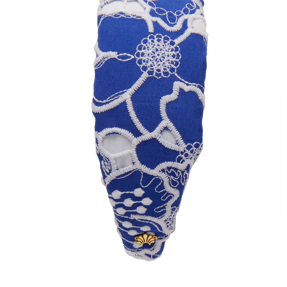 Lele Sadoughi HEADBANDS INDIGO HOLLY FLORAL EYELET HEADBAND