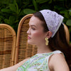 Lele Sadoughi HEADBANDS IRIS JACKIE FLORAL EYELET HANKERCHIEF HEADBAND