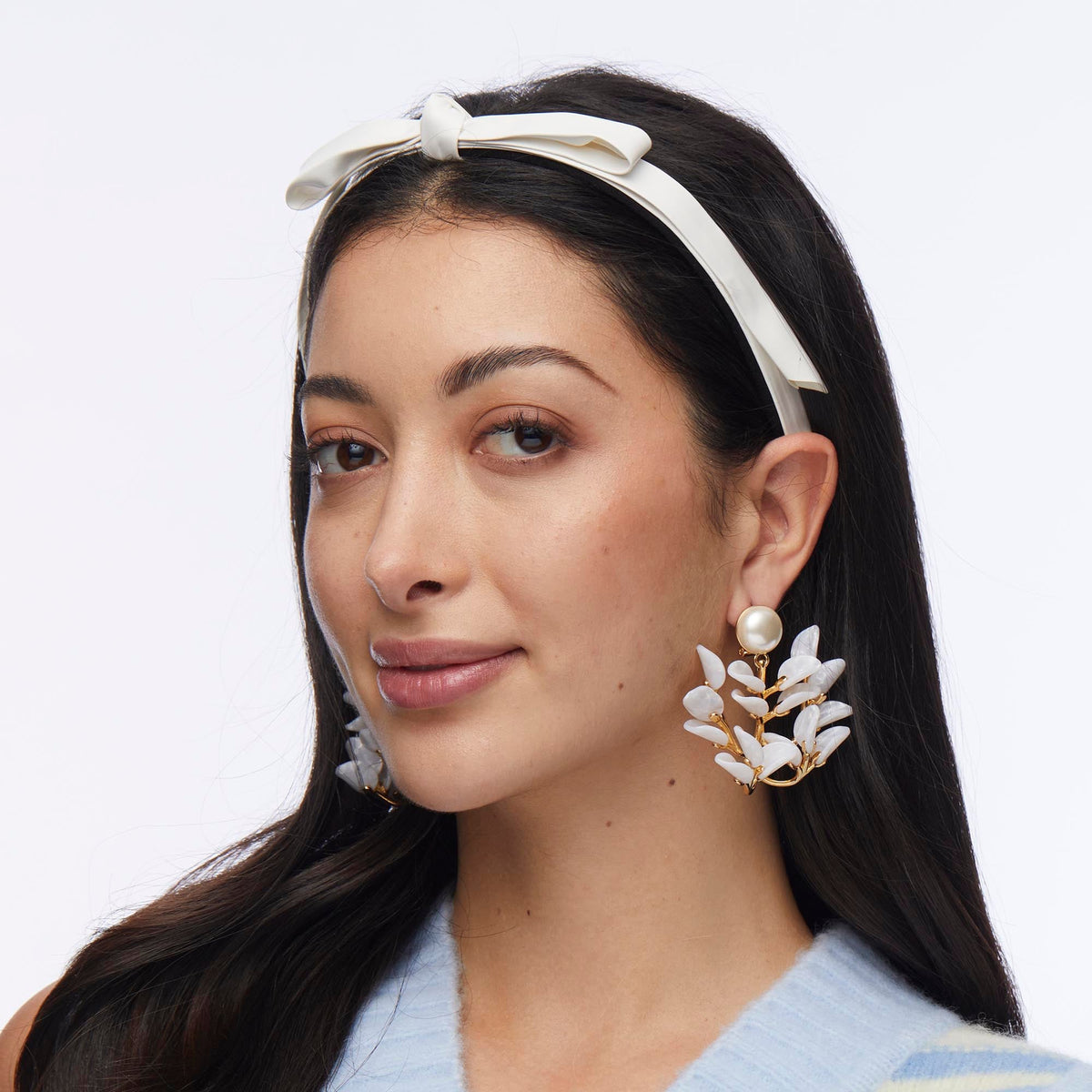 Lele Sadoughi HEADBANDS IVORY BARDOT FAUX LEATHER HEADBAND