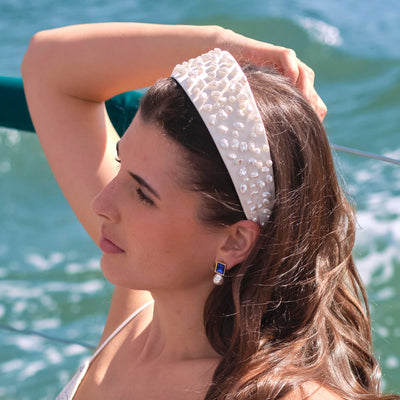 Lele Sadoughi HEADBANDS IVORY BRIGITTE COBBLESTONE HEADBAND