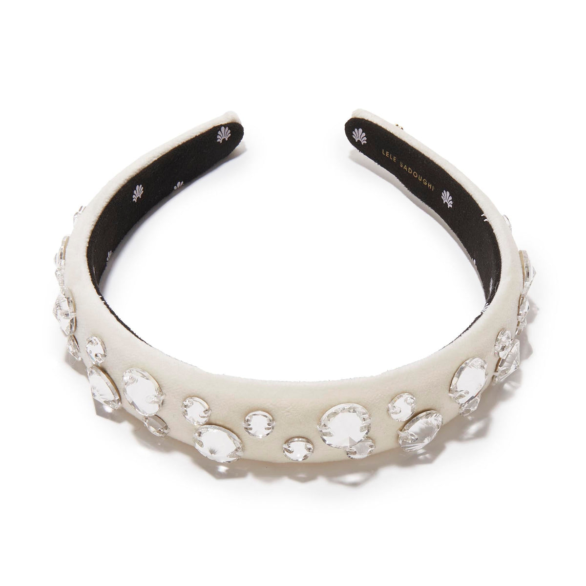 LELE SADOUGHI HEADBANDS IVORY CHARLOTTE PAVE EMBELLISHED HEADBAND