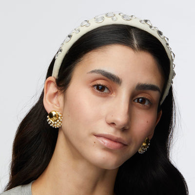 LELE SADOUGHI HEADBANDS IVORY CHARLOTTE PAVE EMBELLISHED HEADBAND