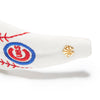Lele Sadoughi HEADBANDS IVORY CHICAGO CUBS EMBROIDERED KNOTTED HEADBAND