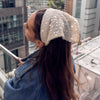 Lele Sadoughi HEADBANDS IVORY JACKIE SEQUIN CROCHET HANDKERCHIEF HEADBAND