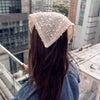 Lele Sadoughi HEADBANDS IVORY JACKIE SEQUIN CROCHET HANDKERCHIEF HEADBAND