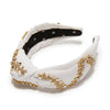 Lele Sadoughi HEADBANDS IVORY KNOTTED HOLIDAY LIGHTS CRYSTAL HEADBAND