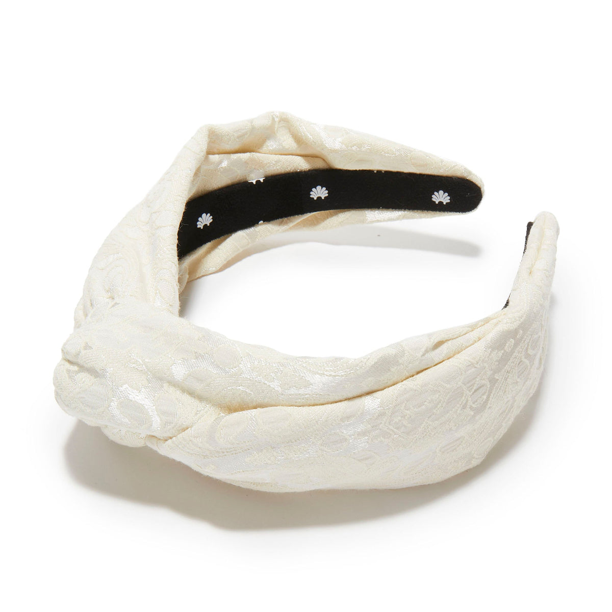 Lele Sadoughi HEADBANDS IVORY MARLENE DAMASK BROCADE HEADBAND