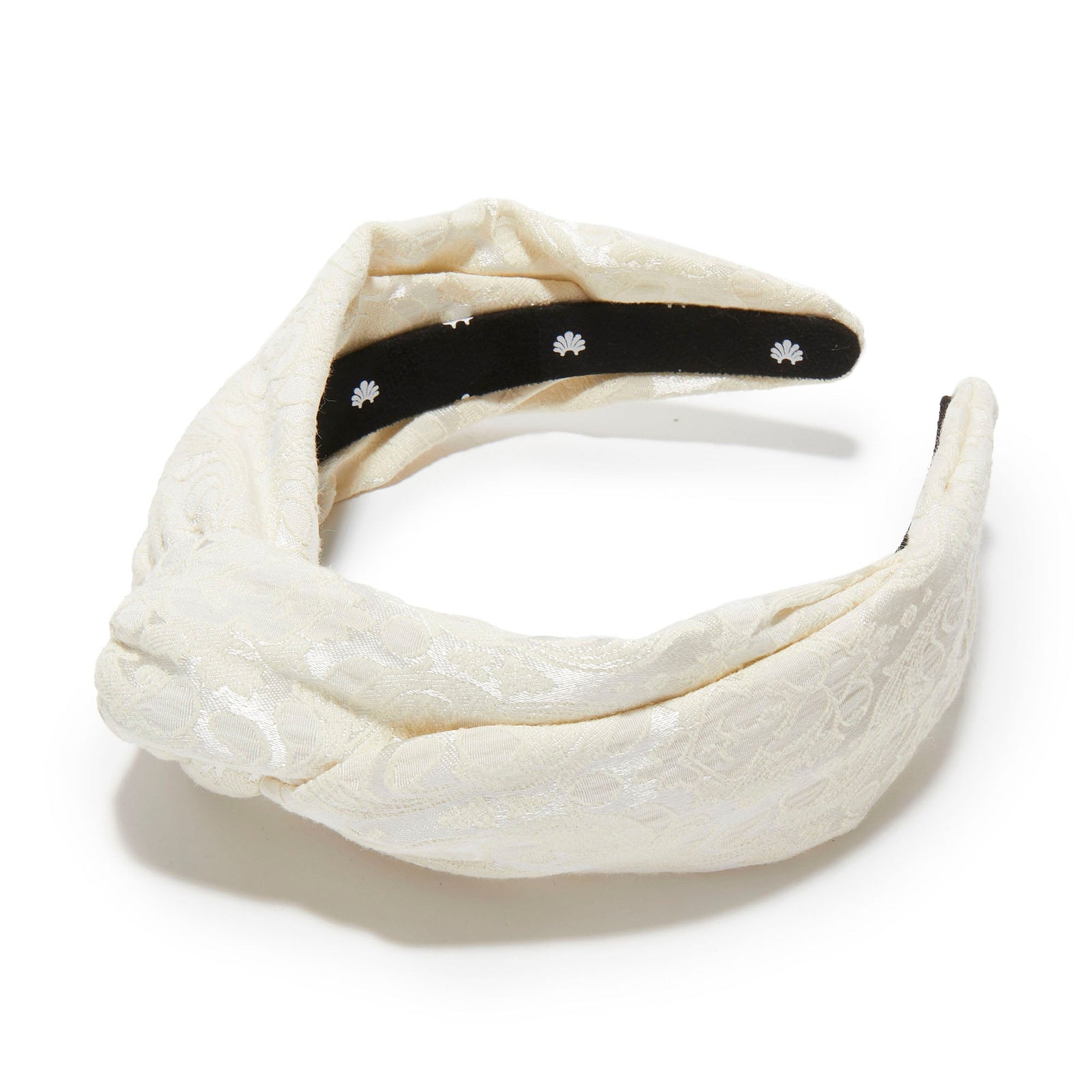 Lele Sadoughi HEADBANDS IVORY MARLENE DAMASK BROCADE HEADBAND