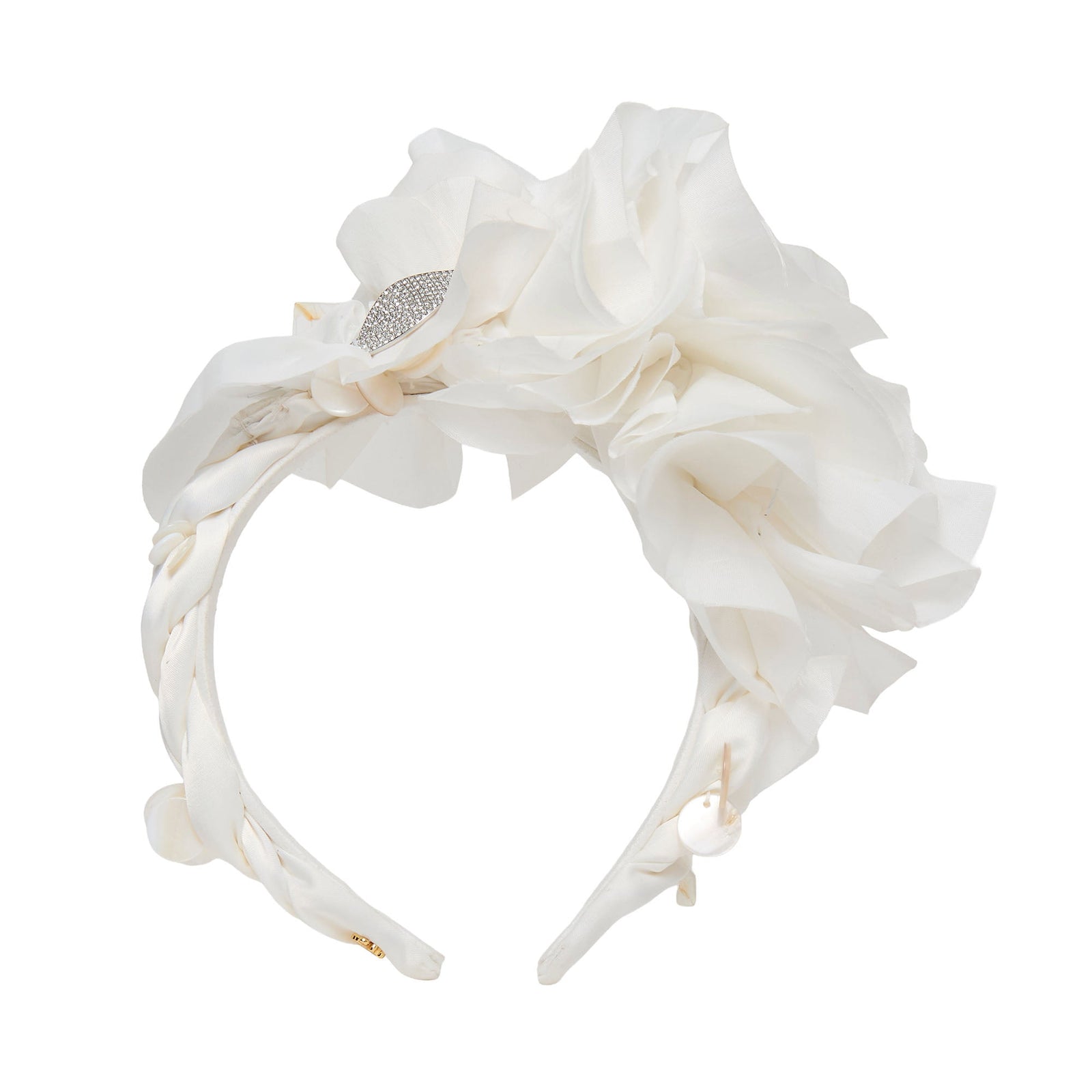 Lele Sadoughi HEADBANDS IVORY PEONY FLORAL BOUQUET HEADBAND
