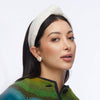 Lele Sadoughi HEADBANDS IVORY VELVET KNOTTED HEADBAND