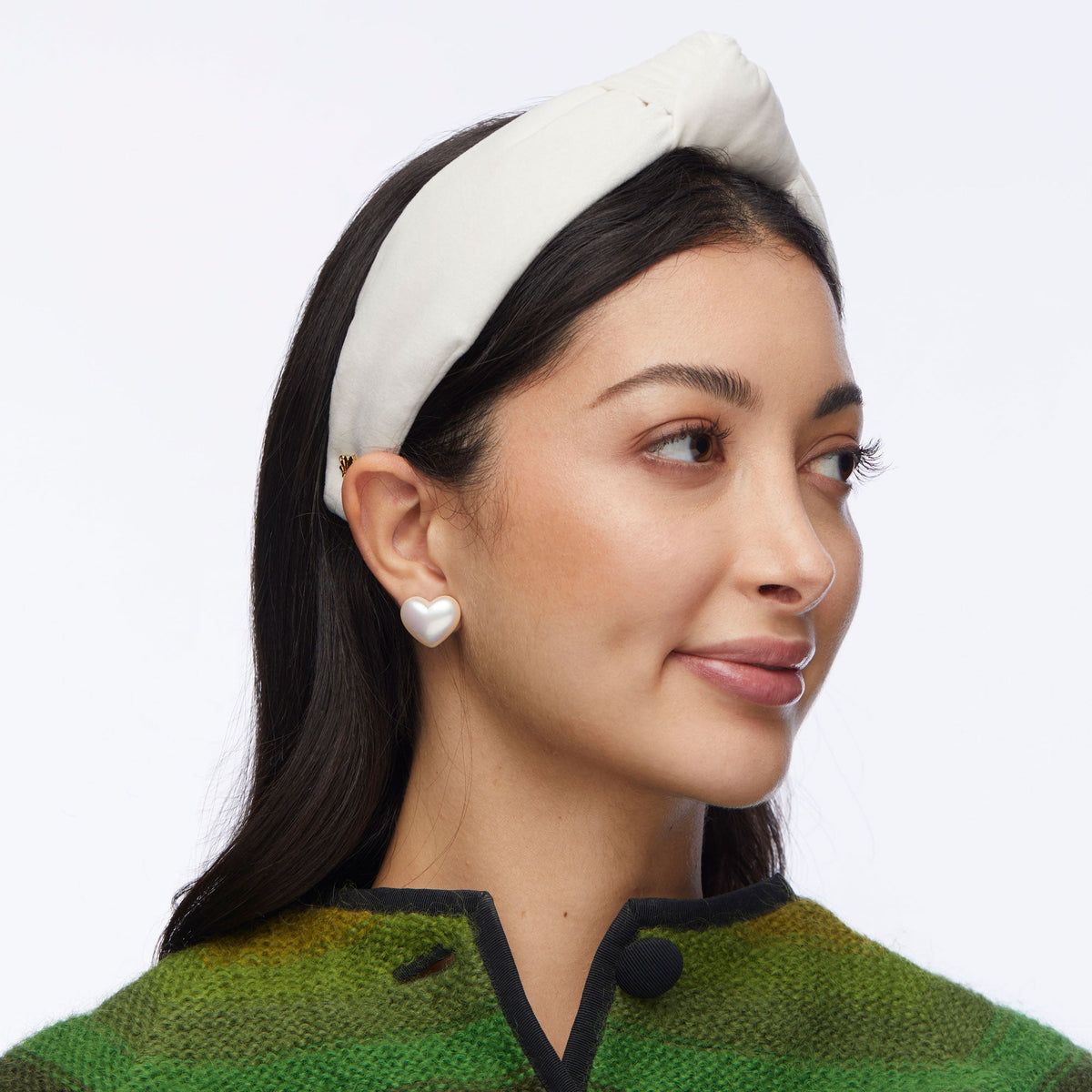 Lele Sadoughi HEADBANDS IVORY VELVET KNOTTED HEADBAND