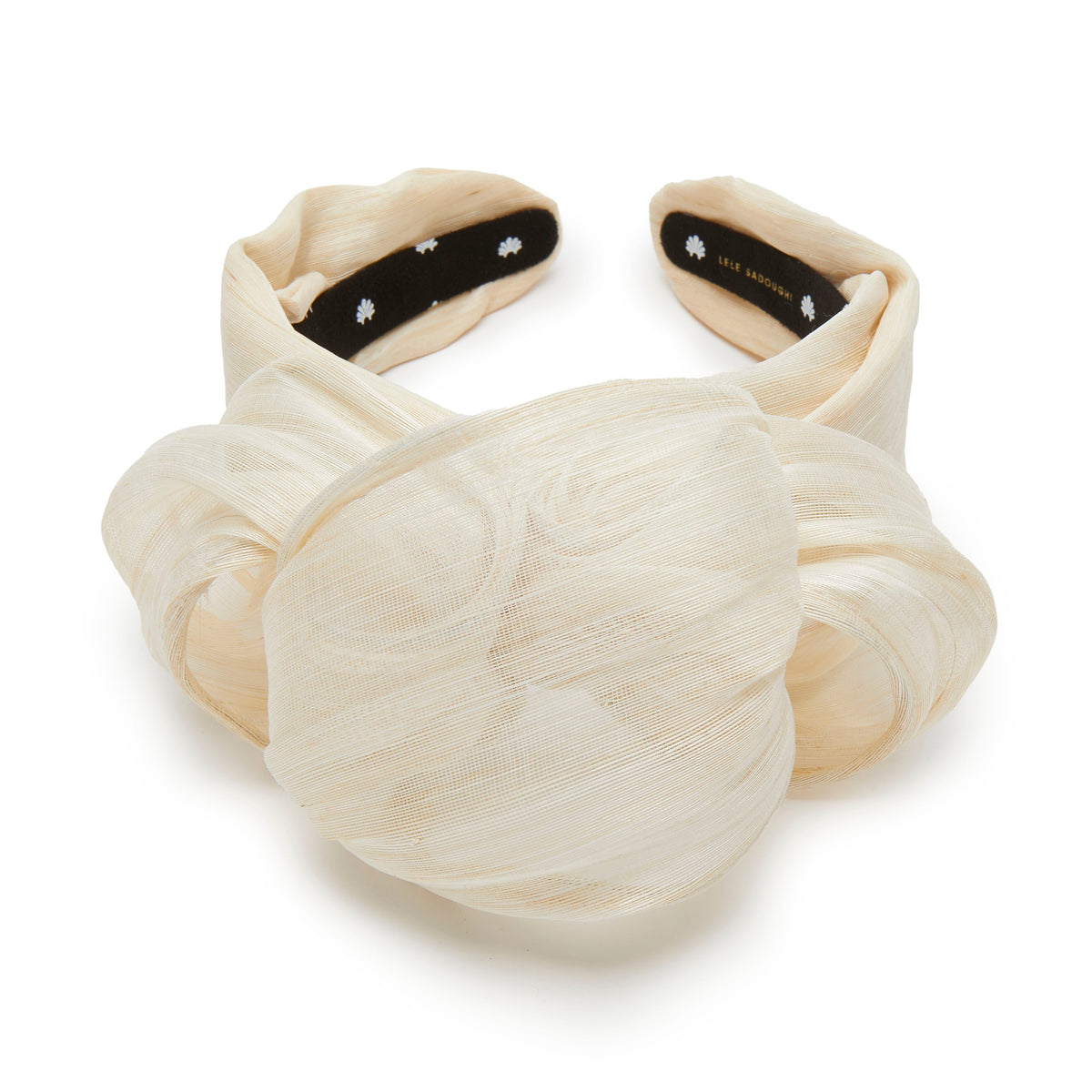 Lele Sadoughi HEADBANDS IVORY ZAHA SILK HEADBAND