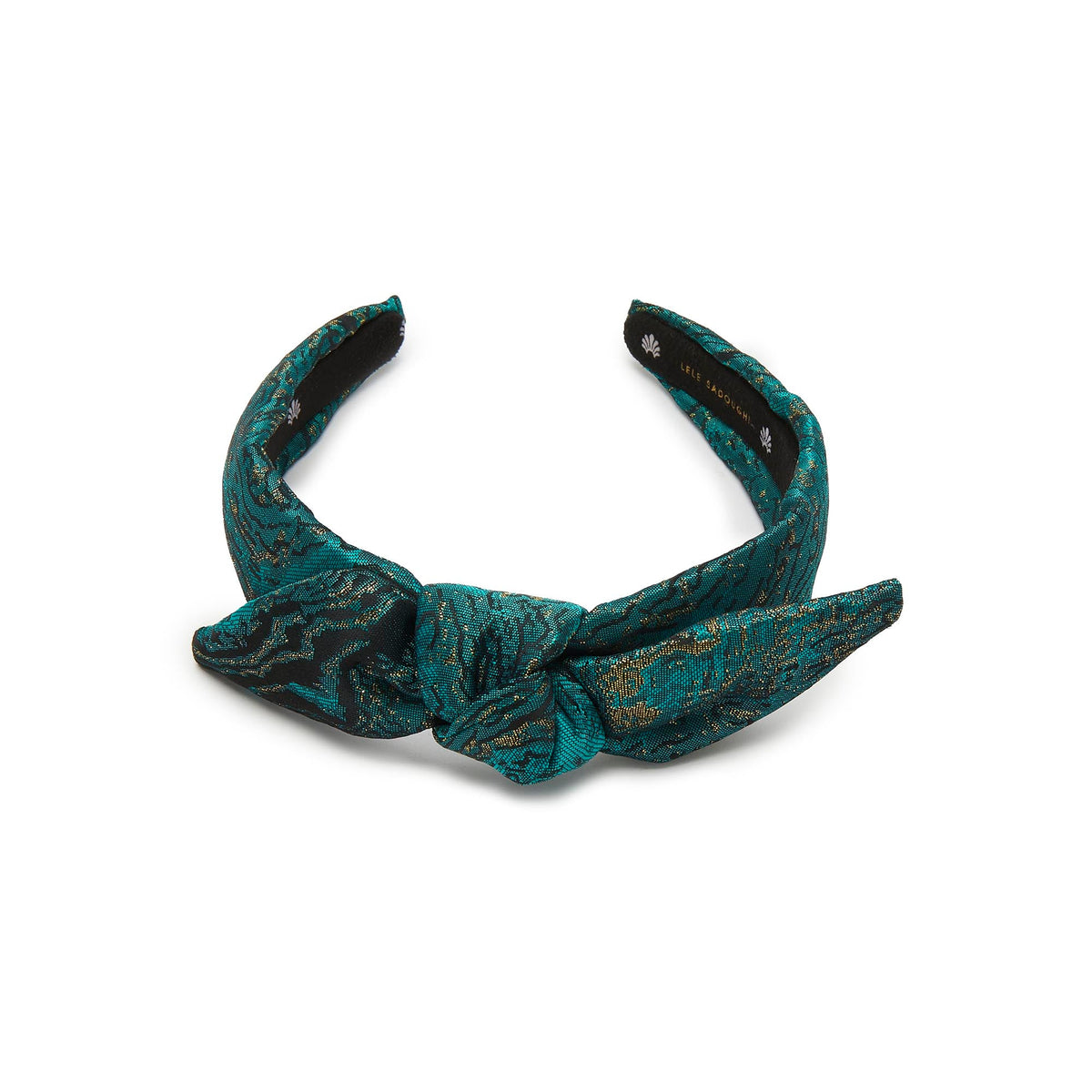Lele Sadoughi HEADBANDS JADE KIDS BOW TIE SILK BROCADE HEADBAND