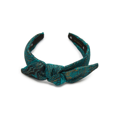 Lele Sadoughi HEADBANDS ONE SIZE JADE KIDS BOW TIE SILK BROCADE HEADBAND