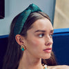 Lele Sadoughi HEADBANDS JADE KNOTTED SILK BROCADE HEADBAND