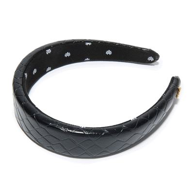 Lele Sadoughi HEADBANDS JET ALICE FAUX CROC HEADBAND