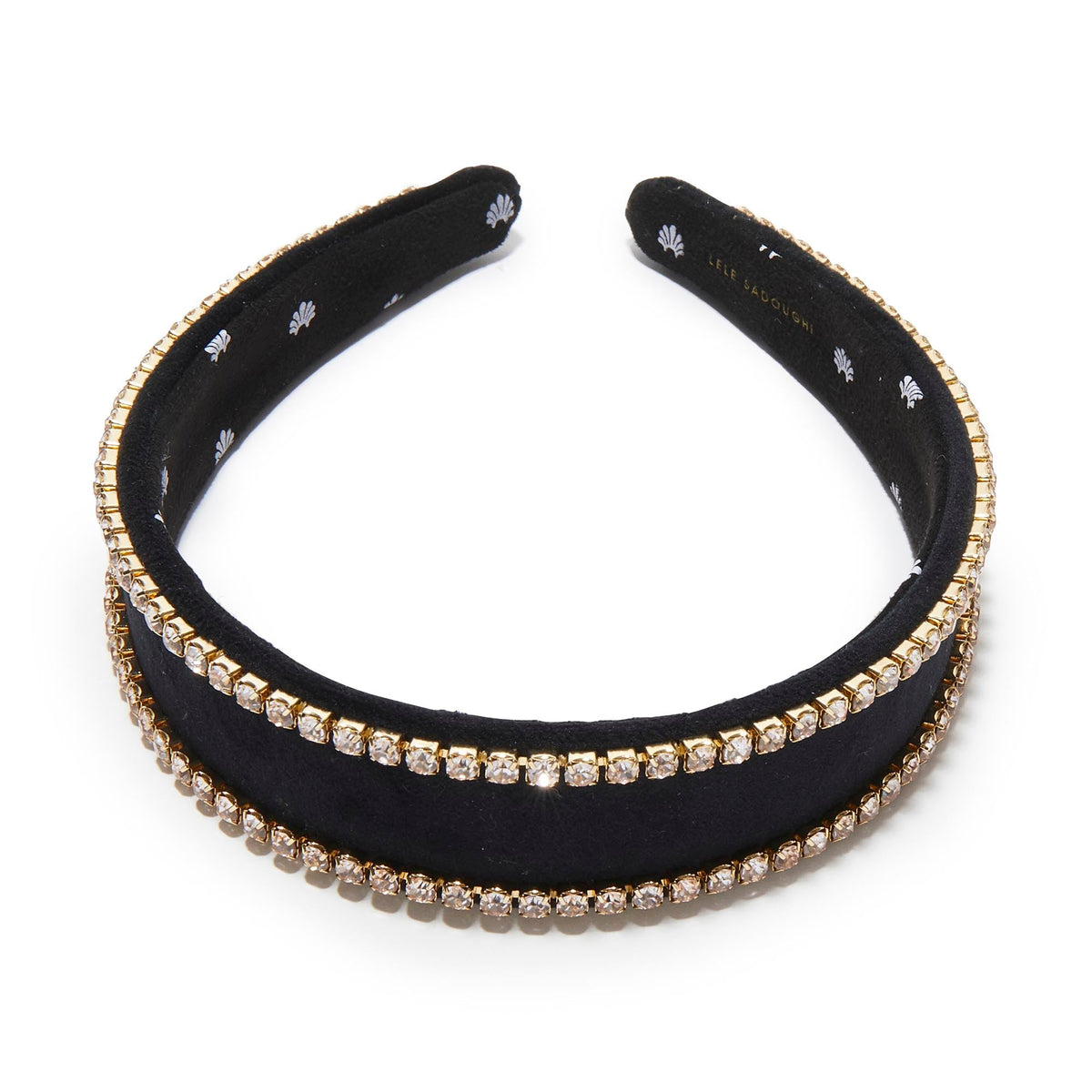 Lele Sadoughi HEADBANDS JET BESSETTE CRYSTAL EDGE HEADBAND