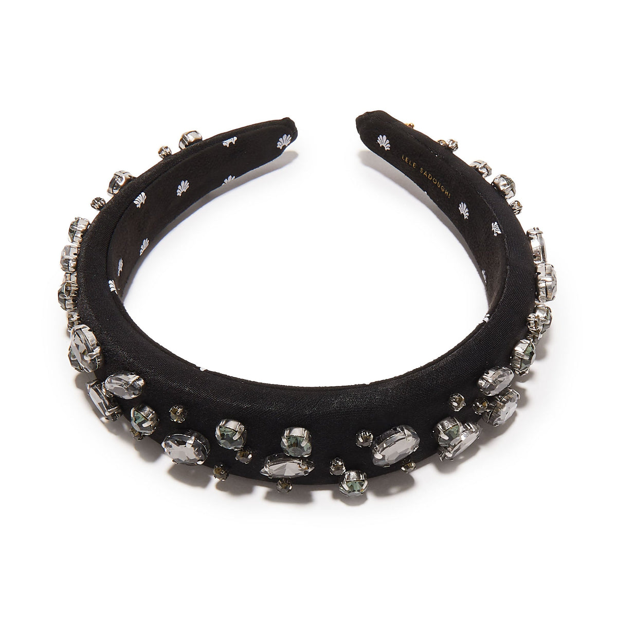 Lele Sadoughi HEADBANDS JET CRYSTAL EMBELLISHED ALICEHEADBAND