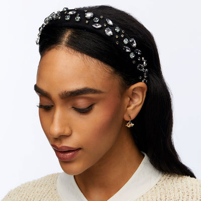 Lele Sadoughi HEADBANDS JET CRYSTAL EMBELLISHED ALICEHEADBAND