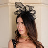 LELE SADOUGHI HEADBANDS JET DRAMATIC HOLLY SINAMAY HEADBAND