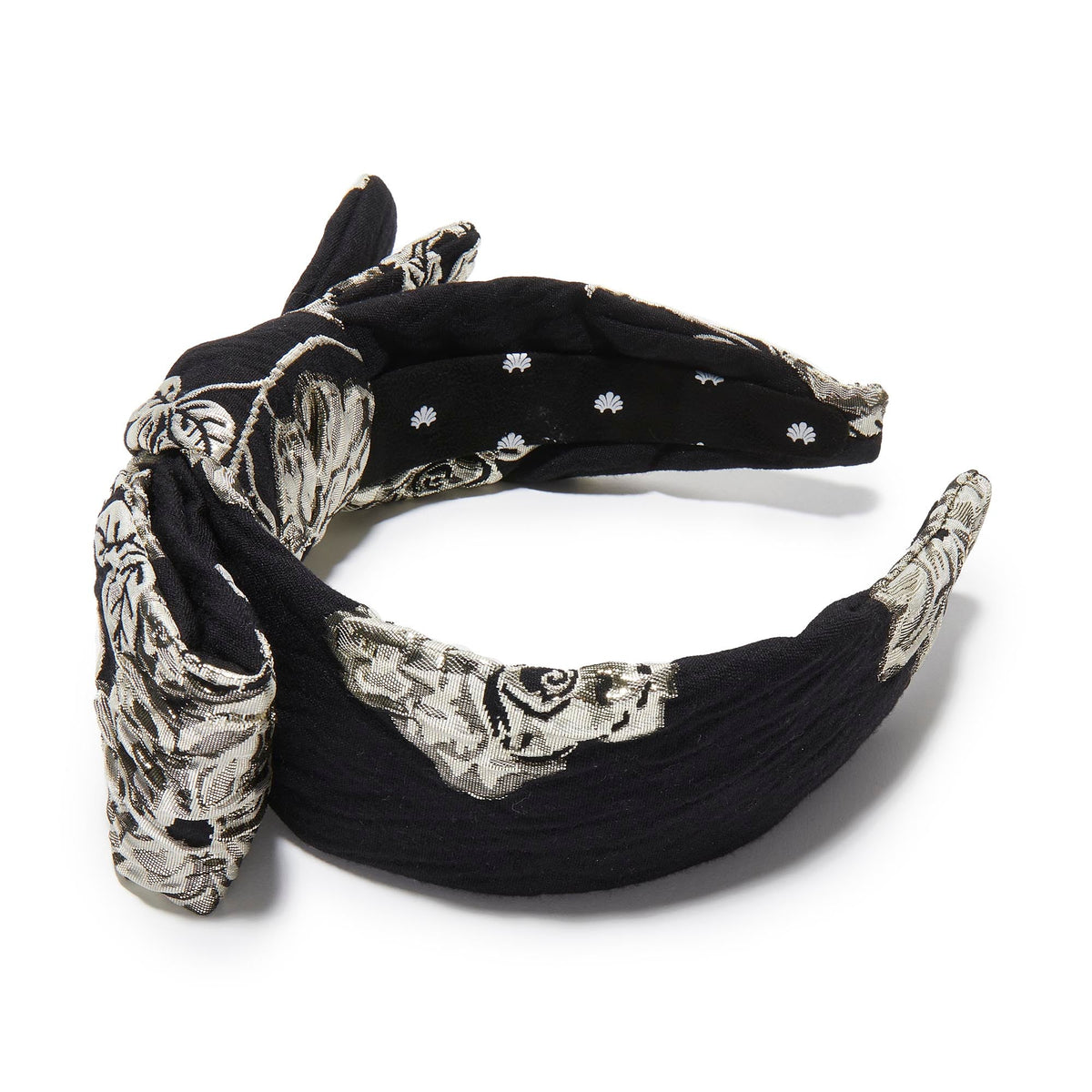 Lele Sadoughi HEADBANDS JET HOLLY FLORAL JACQUARD HEADBAND