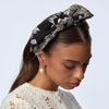Lele Sadoughi HEADBANDS JET HOLLY FLORAL JACQUARD HEADBAND