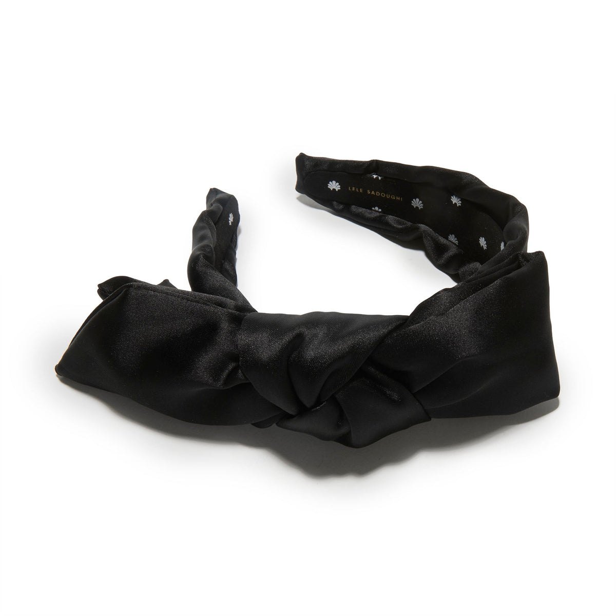 Lele Sadoughi HEADBANDS JET HOLLY SATIN HEADBAND