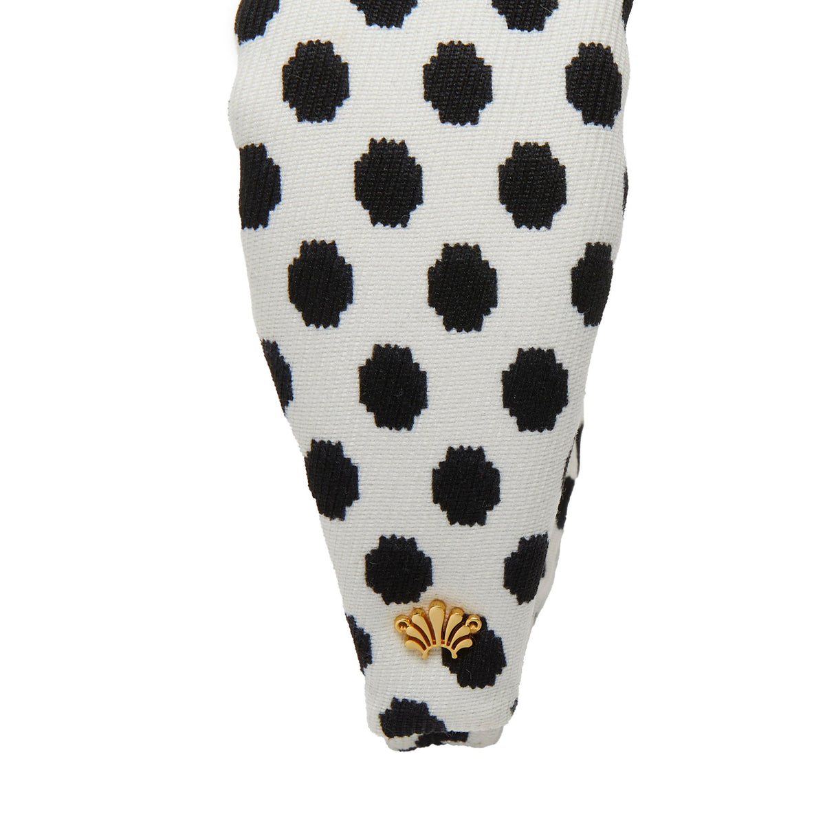 Lele Sadoughi HEADBANDS JET IVORY HOLLY POLKA DOT HEADBAND
